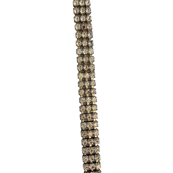 Vintage Silver Tone Sparkling Prong Set Rhinestone Bling Belt 32" x 1/2" Glam - Picture 10 of 10